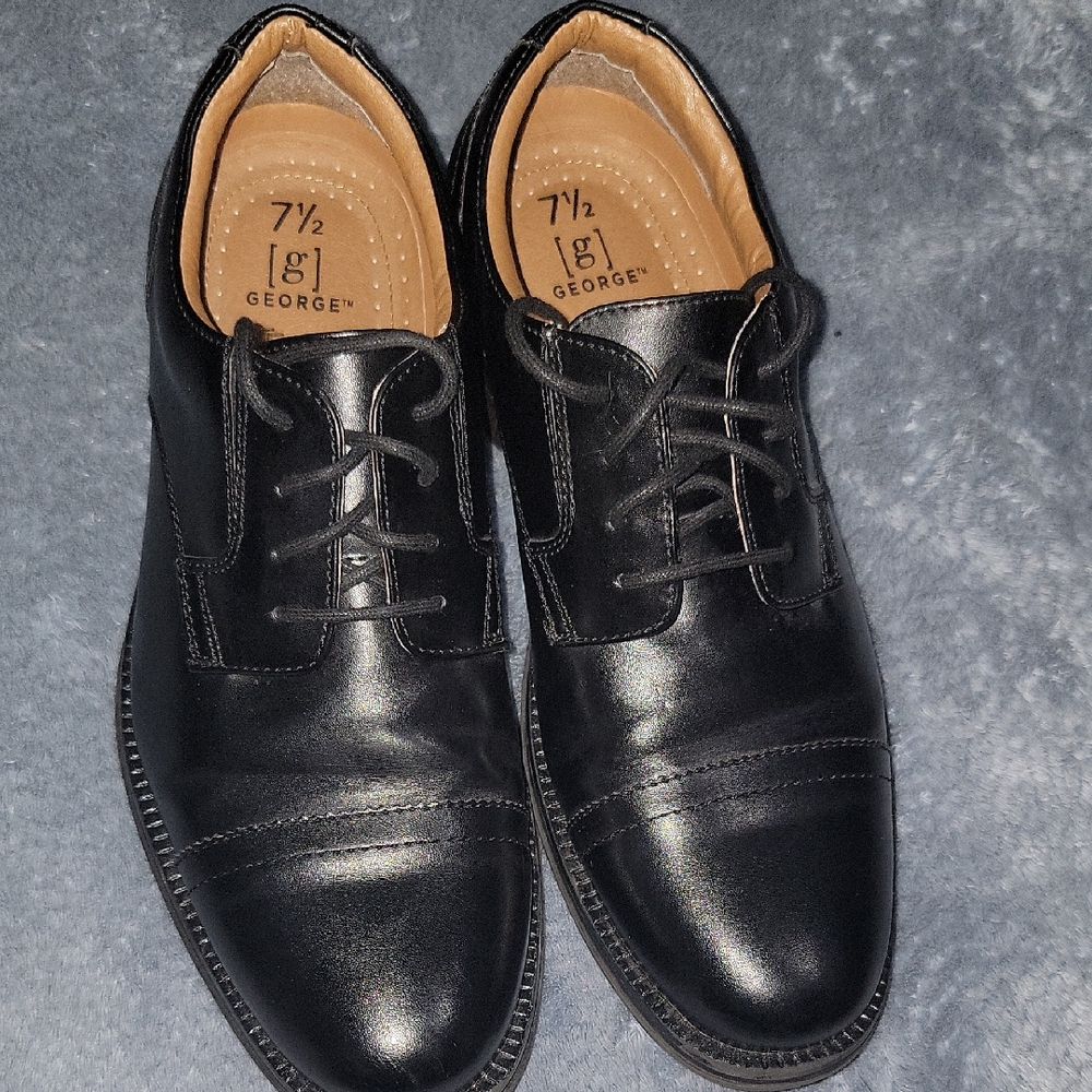 George Men's Classic Black Oxfords